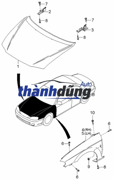 NẮP CAPO KIA K2700 | 664004E510 - Ảnh 5