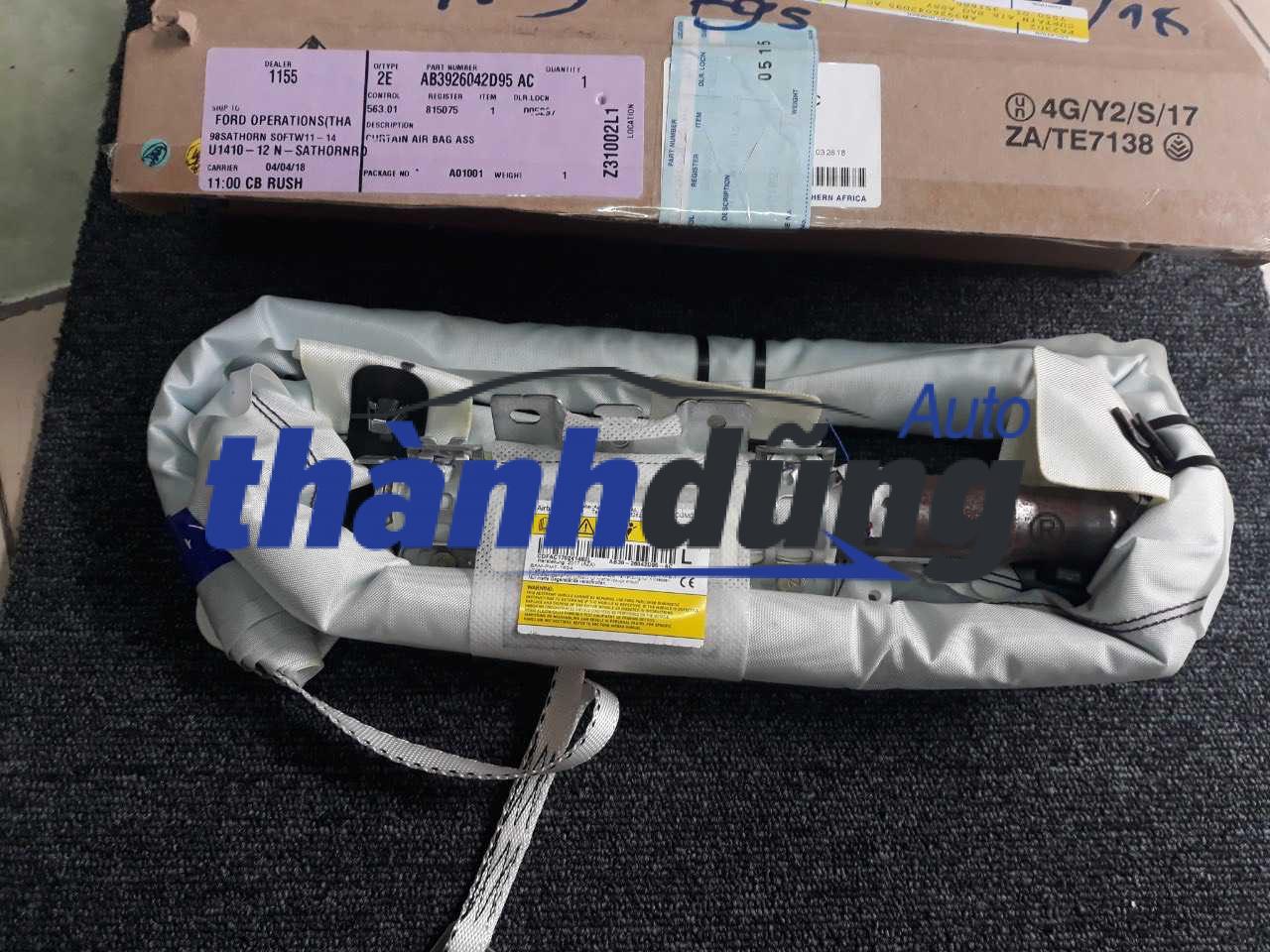 Túi khí trần xe Ford Ranger