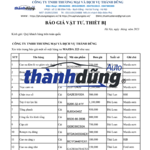 PHỤ TÙNG MAZDA 323 CHÍNH HÃNG