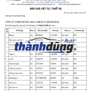 PHỤ TÙNG VINFAST FADIL CHÍNH HÃNG