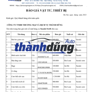 PHỤ TÙNG SUZUKI SWIFT CHÍNH HÃNG