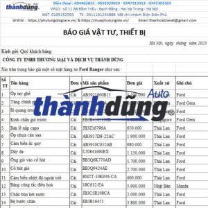 PHỤ TÙNG FORD RANGER CHÍNH HÃNG