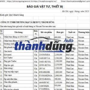 PHỤ TÙNG NISSAN NAVARA CHÍNH HÃNG