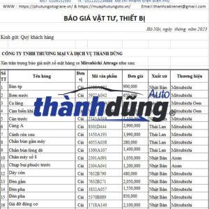 PHỤ TÙNG MITSUBISHI ATTRAGE CHÍNH HÃNG