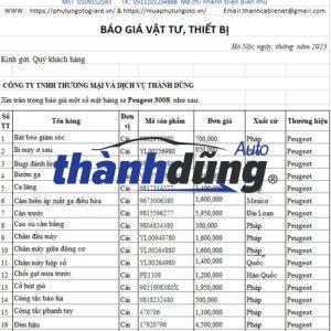 PHỤ TÙNG PEUGEOT 3008 CHÍNH HÃNG