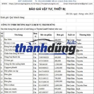 PHỤ TÙNG TOYOTA LAND CRUISER CHÍNH HÃNG