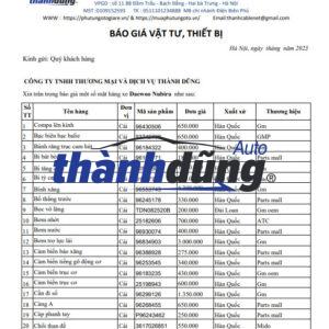 PHỤ TÙNG DAEWOO NUBIRA CHÍNH HÃNG