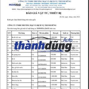 PHỤ TÙNG TOYOTA ZACE CHÍNH HÃNG