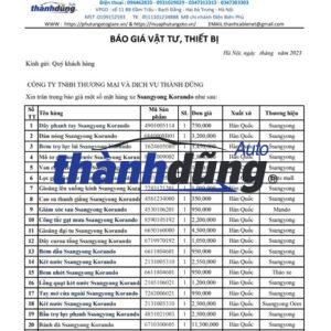 PHỤ TÙNG SSANGYONG KORANDO CHÍNH HÃNG