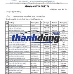 PHỤ TÙNG FORD FOCUS CHÍNH HÃNG