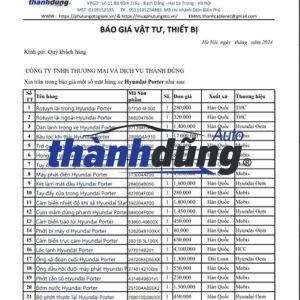 PHỤ TÙNG HYUNDAI PORTER CHÍNH HÃNG