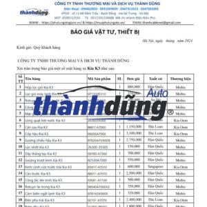 PHỤ TÙNG KIA K3 CHÍNH HÃNG