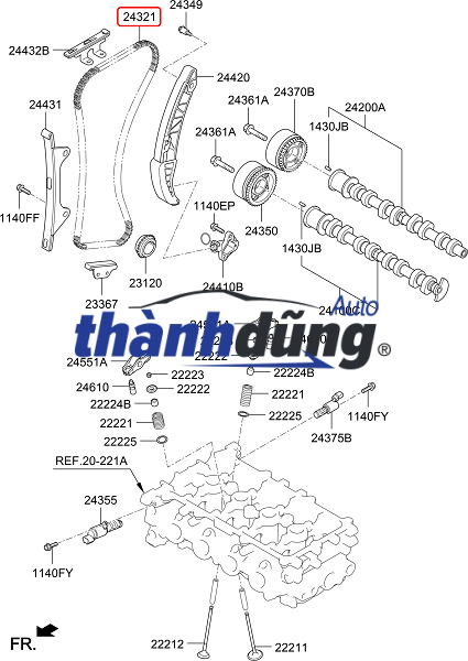 XÍCH CAM HYUNDAI I10 2014 | 2432103010 - Ảnh 4