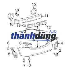 ba đờ sốc sau + ốp mạ cản sau + cản sau+nẹp cài cản sau