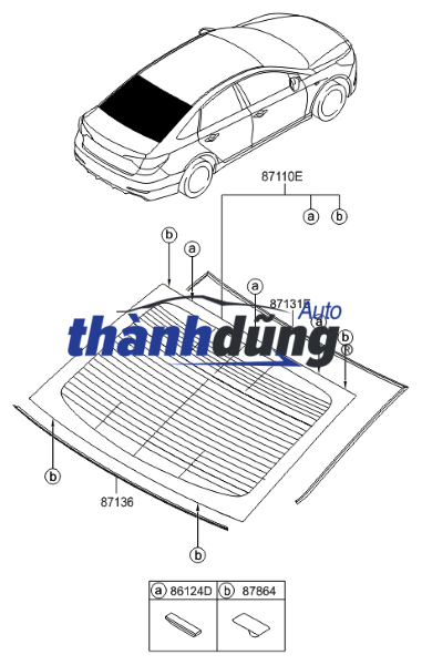 KÍNH CỐP HẬU XE KIA SORENTO 2016 | 87110C5200 - Ảnh 6
