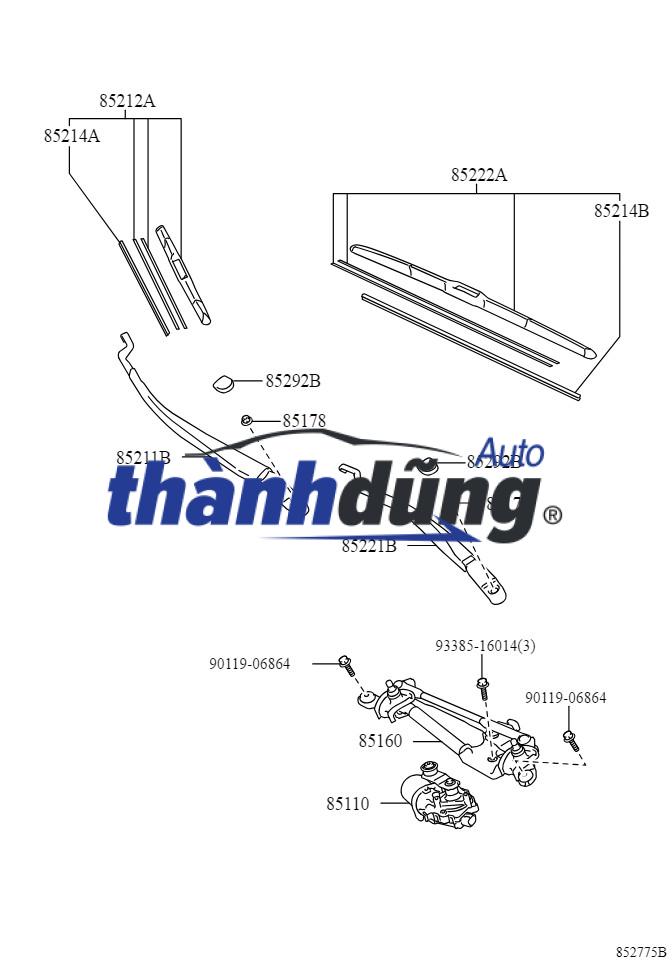 CHỔI GẠT MƯA TRƯỚC MERCEDES S650 | 2228201345 - Ảnh 4