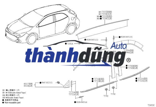 NẸP CHÂN KÍNH SAU PHẢI XE FORD RANGER | AB3Z2625554F - Ảnh 5