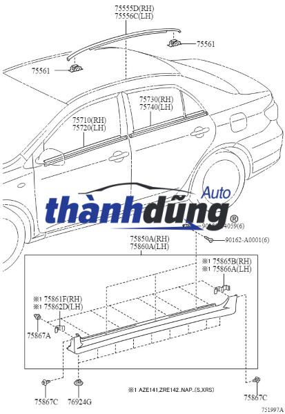 NẸP CHÂN KÍNH SAU PHẢI XE FORD RANGER | AB3Z2625554F - Ảnh 4