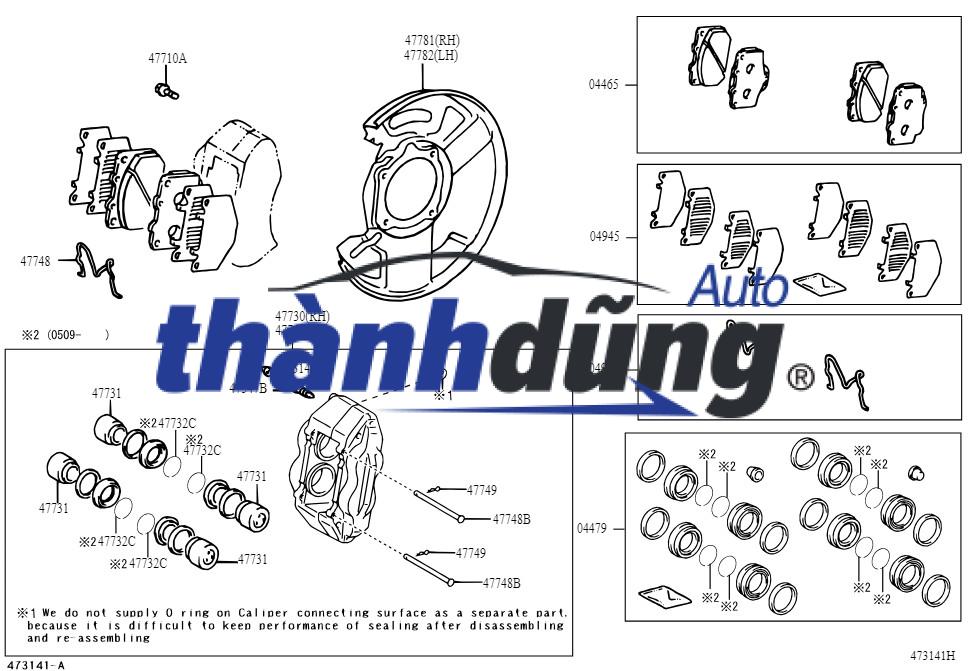 cuppen phanh, sin thắng phanh, chụp bụi phanh, piston phanh