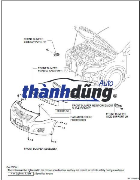 NẮP MÓC KÉO XE TOYOTA CAMRY 2007 | 5212906921 - Ảnh 4