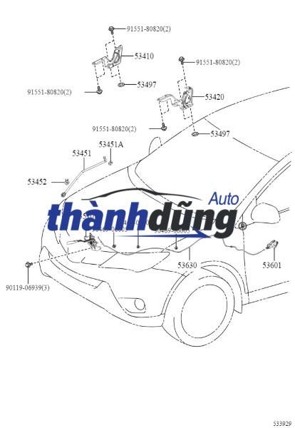 TY KHÓA NẮP CAPO FORD FOCUS | 4M5AA16C826 - Ảnh 3