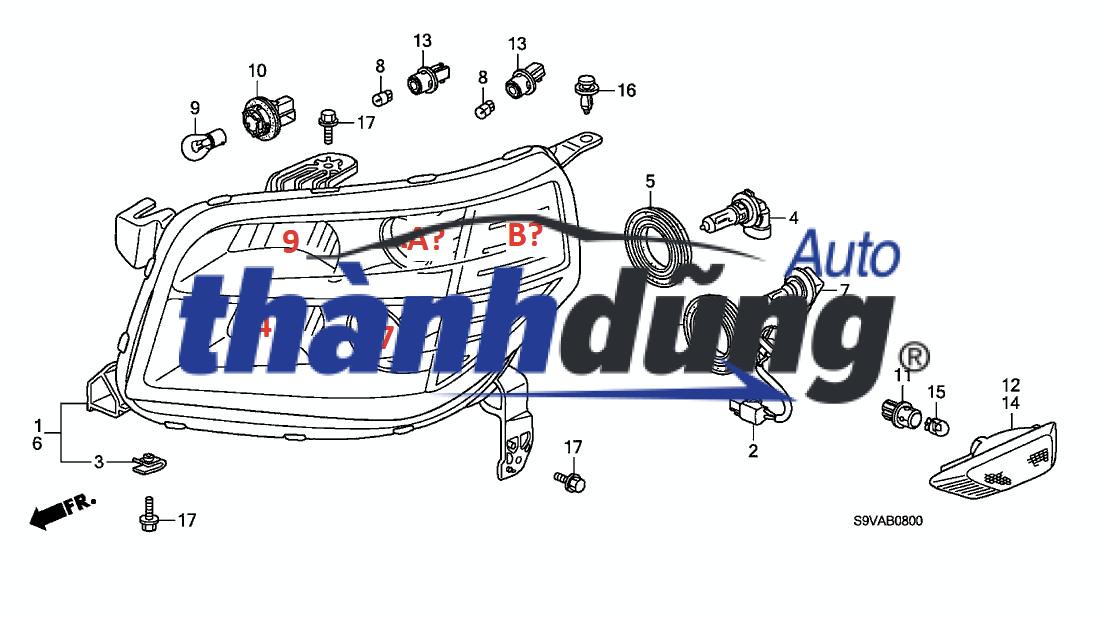 VỎ MẶT ĐÈN PHA PHẢI MAZDA 6 2017 | B63B51030 - Ảnh 3