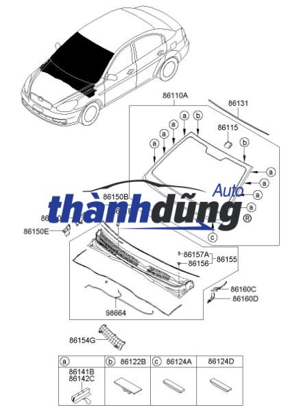 TẤM NHỰA ỐP CHÂN KÍNH CHẮN GIÓ XE FORD FIESTA 2012 | DK51507R1C - Ảnh 2