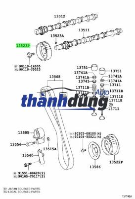 NHÔNG CAM HÚT TOYOTA CAMRY 2012 | 1305036011 - Ảnh 2