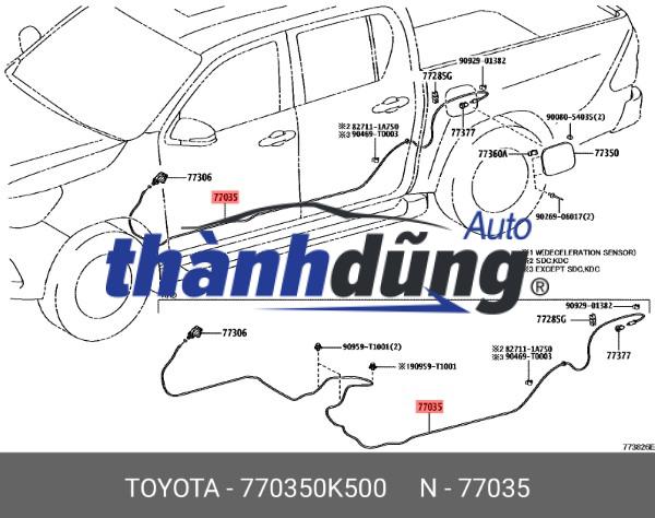 DÂY GIẬT NẮP BÌNH XĂNG TOYOTA ALTIS | 7703502270 - Ảnh 3