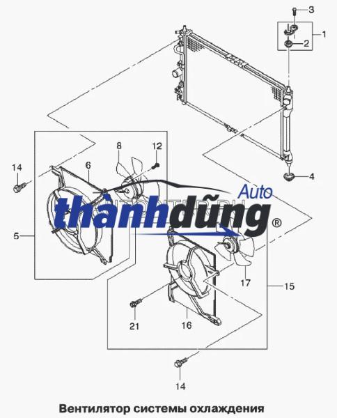 LỒNG QUẠT KÉT NƯỚC XE CHEVROLET CRUZE 1.8 AT | 13347163 - Ảnh 6