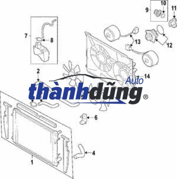 LỒNG QUẠT KÉT NƯỚC XE CHEVROLET CRUZE 1.8 AT | 13347163 - Ảnh 4