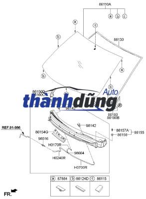 GIOĂNG KÍNH CHẮN GIÓ TRƯỚC TOYOTA VIOS 2008-2013 | 755330D070 - Ảnh 4
