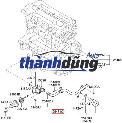 ỐNG NƯỚC DÀN SƯỞI XE NISSAN TERRA | 924104JM0B - Ảnh 4