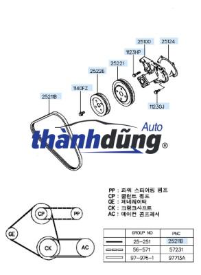 BULY BƠM NƯỚC KIA MORNING 2011-2017 | 2522103000 - Ảnh 2