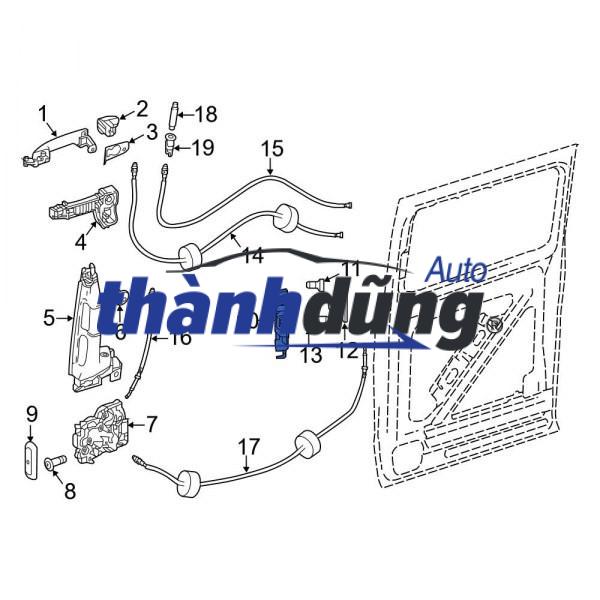 CỤM NGẬM KHÓA CỬA LÙA FORD TRANSIT | YC1AD2641AJ - Ảnh 3