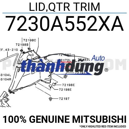 NẮP HỐC ĐỂ ĐỒ CỐP HẬU PHỤ MITSUBISHI XPANDER 2021 | 7240A288XA - Ảnh 2