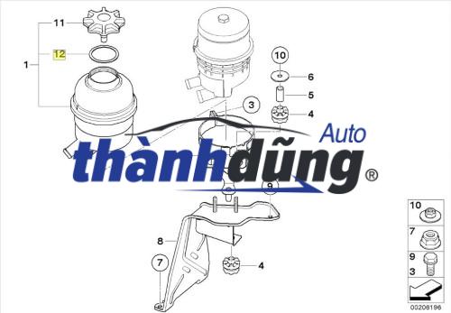 NẮP BÌNH DẦU TRỢ LỰC LÁI FORD RANGER 2013-2020 | AB313A006AA - Ảnh 6