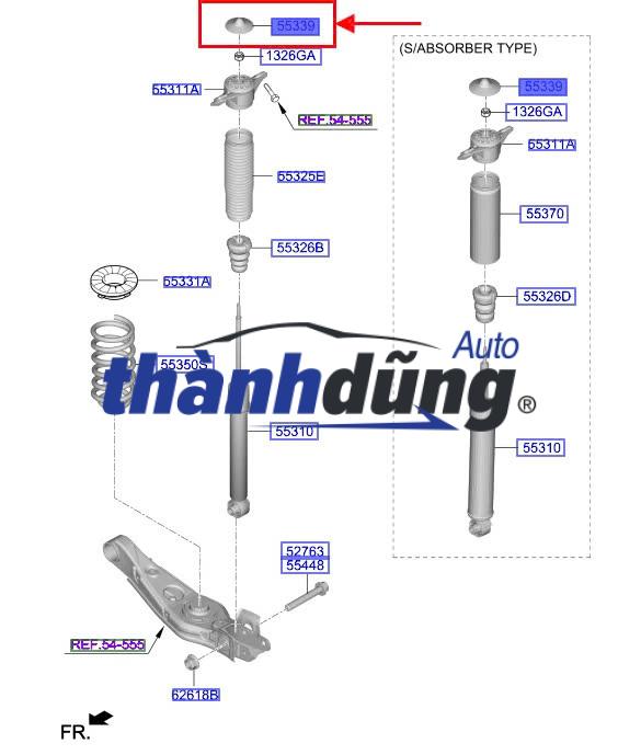 ĐỆM PHUỘC NHÚN NISSAN TEANA 2010 | 55050-JN00A - Ảnh 5