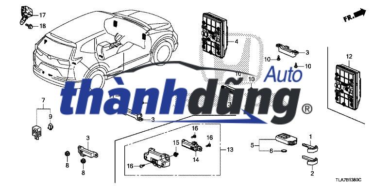 CÔNG TẮC MỞ CỐP KHÔNG DÂY HONDA CITY | 38387TZ5A01 - Ảnh 5