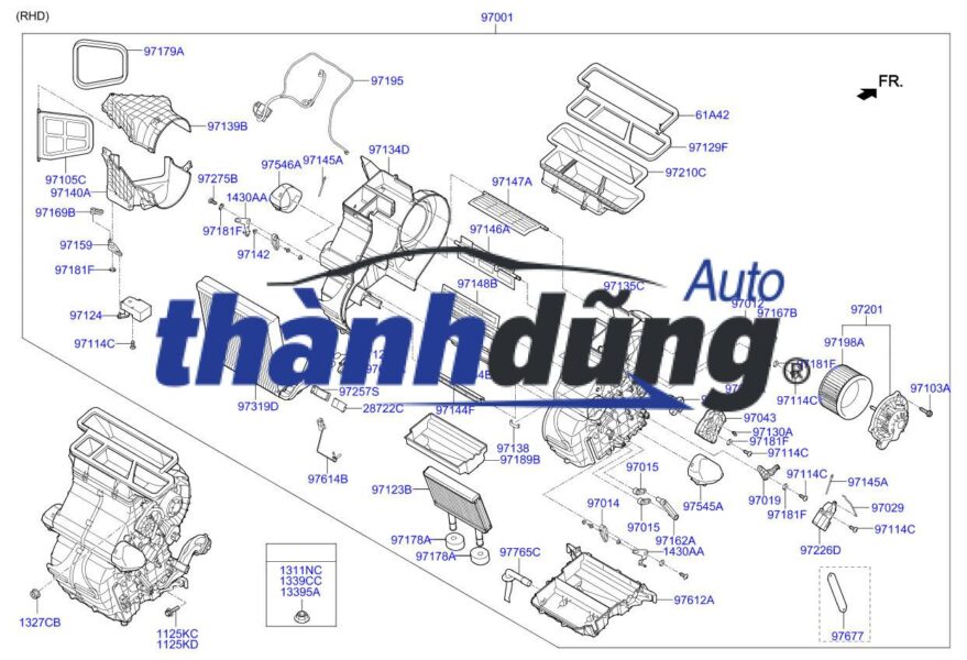 HỘP QUẠT GIÓ ĐIỀU HÒA CABIN KIA K200 | 972004E400 - Ảnh 4