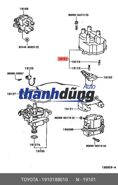 NẮP CHIA ĐIỆN TOYOTA ZACE 2000 | 1910113550 - Ảnh 5