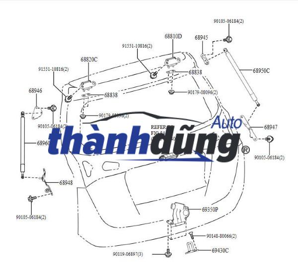 BẢN LỀ CỐP HẬU TOYOTA COROLLA CROSS 2022 | 688100A030 - Ảnh 6