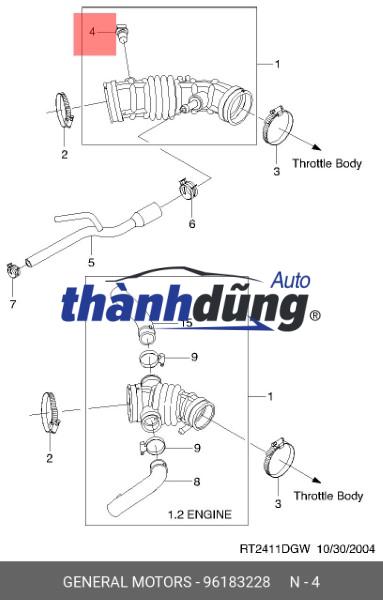 CẢM BIẾN NHIỆT ĐỘ KHÍ NẠP CHEVROLET CRUZE | 96183228 - Ảnh 7