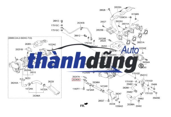 TUY Ô HỒI DẦU TURBO HYUNDAI STAREX | 2824642600 - Ảnh 4