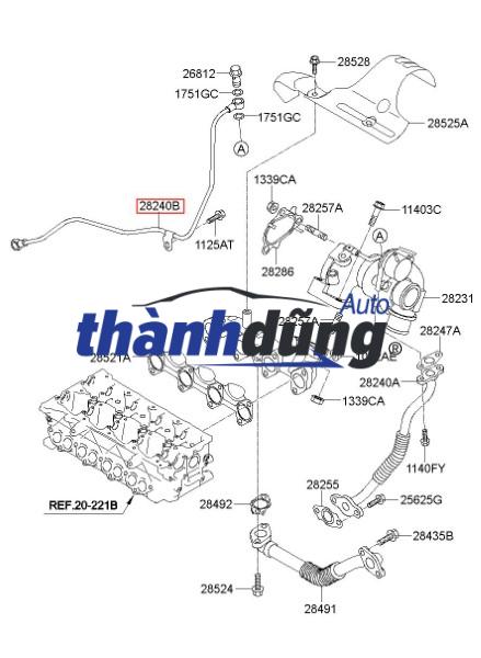 TUY Ô HỒI DẦU TURBO HYUNDAI STAREX | 2824642600 - Ảnh 5