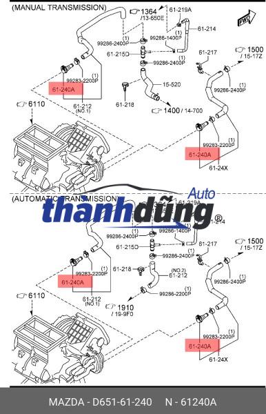 ĐẦU NỐI ỐNG NƯỚC VÀO DÀN SƯỞI MAZDA CX9 | D65161240 - Ảnh 4