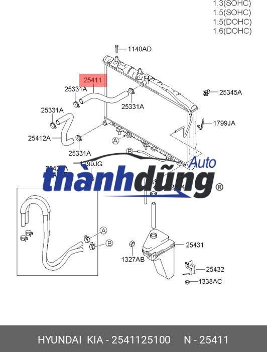ỐNG NƯỚC KÉT NƯỚC ĐẦU RA HYUNDAI ACCENT | 97312-1R000 - Ảnh 5