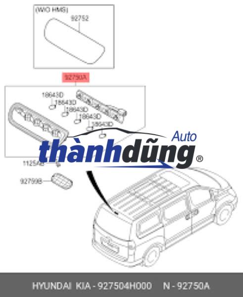 ĐÈN PHANH TRÊN CAO KIA MORNING 2011 | 92700-1Y300 - Ảnh 5