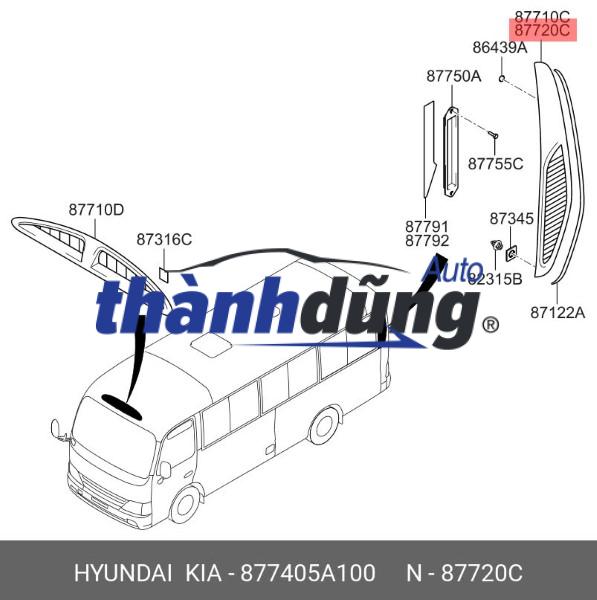 NẮP ĐẬY THÔNG GIÓ HYUNDAI COUNTY 2001 | 87740-5A100 - Ảnh 5