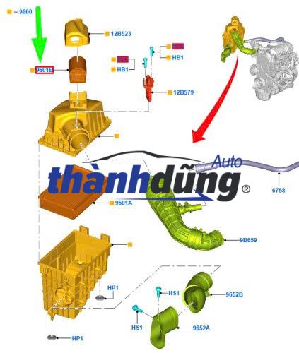 BẦU GIÓ TIÊU ÂM MITSUBISHI MIRAGE | 1505-A919 - Ảnh 5